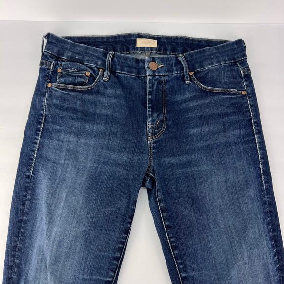 Mother The Looker Ankle Fray Women's Blue Distressed Denim Jeans Size 28 - Picture 4 of 13